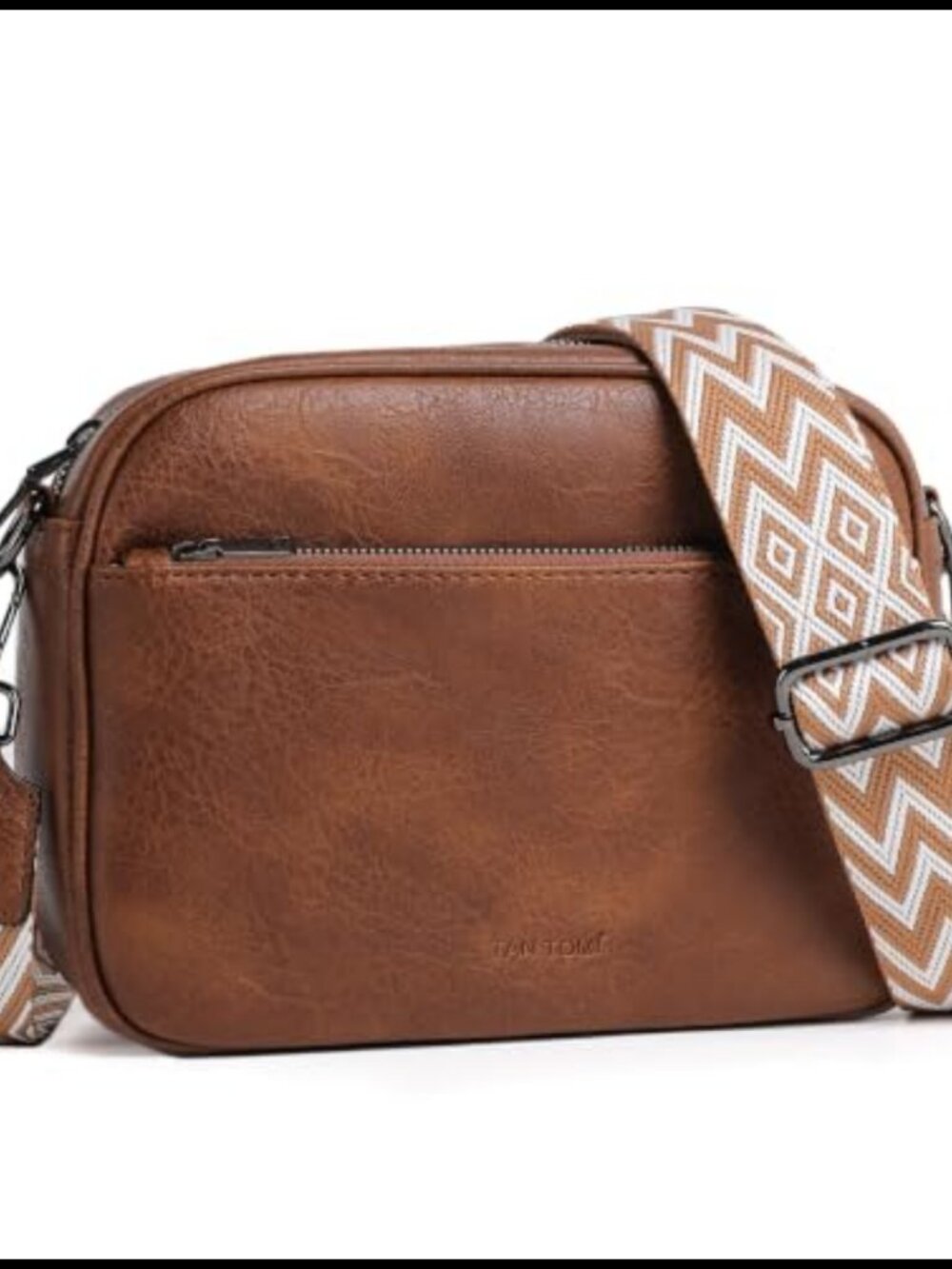 Vegan Leather Crossbody Bag Wide Strap Adjustable Women's Purse